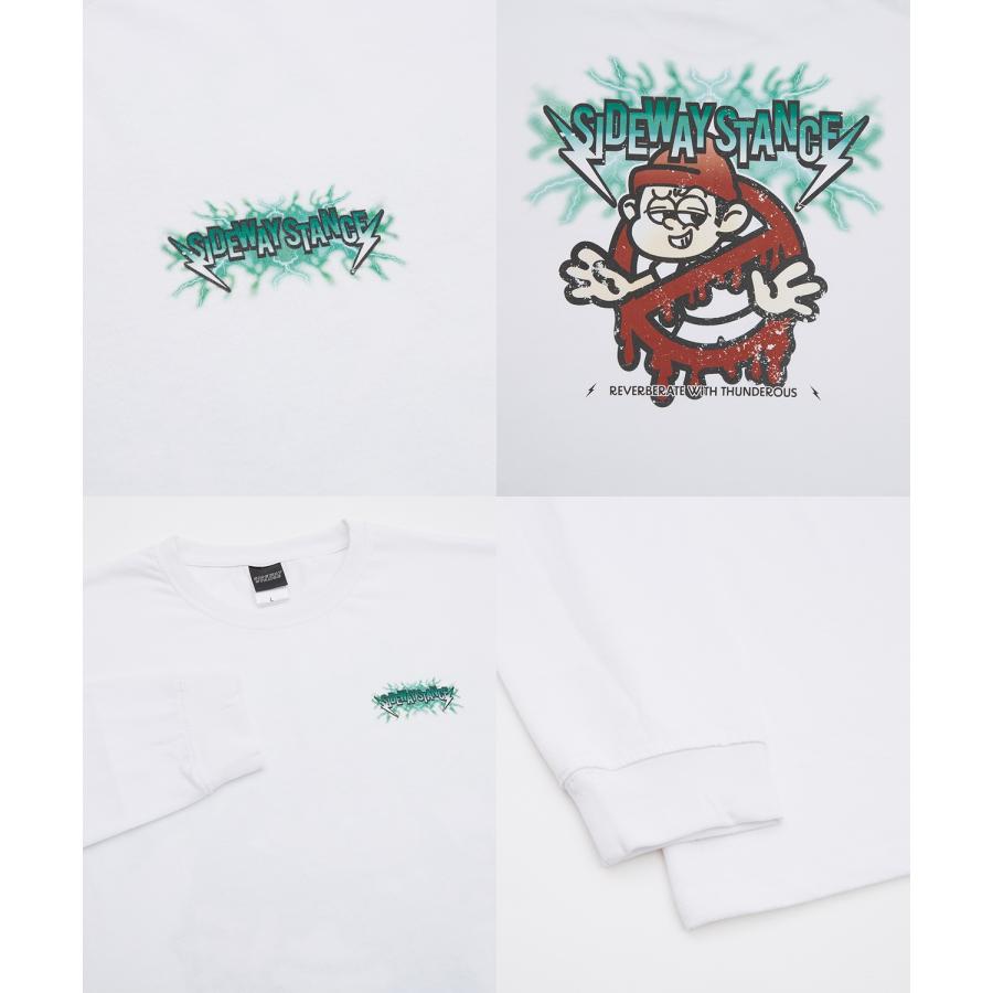 長袖Tシャツ メンズ SIDEWAY STANCE サイドウェイスタンス オリジナルプリント サンダーノーウェイ グラフィック ロンT 大きめ アメカジ スケーター ストリート | improves | 24