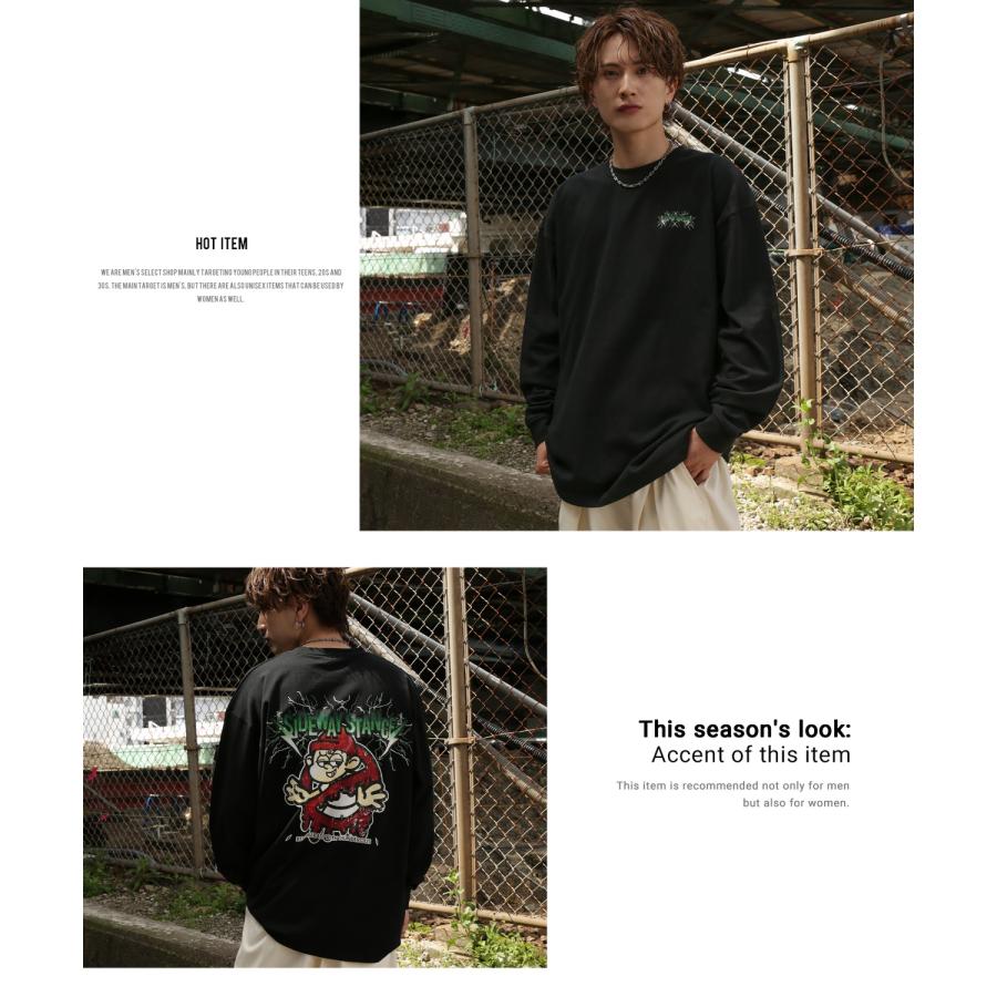 長袖Tシャツ メンズ SIDEWAY STANCE サイドウェイスタンス オリジナルプリント サンダーノーウェイ グラフィック ロンT 大きめ アメカジ スケーター ストリート | improves | 07