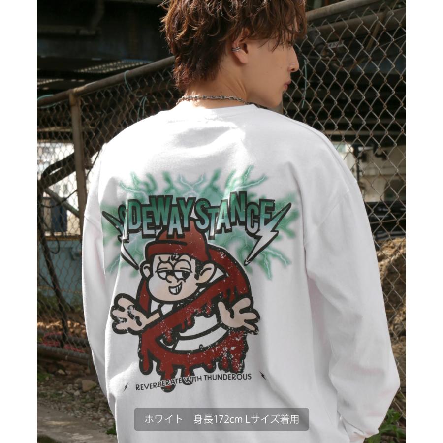 長袖Tシャツ メンズ SIDEWAY STANCE サイドウェイスタンス オリジナルプリント サンダーノーウェイ グラフィック ロンT 大きめ アメカジ スケーター ストリート | improves | 09