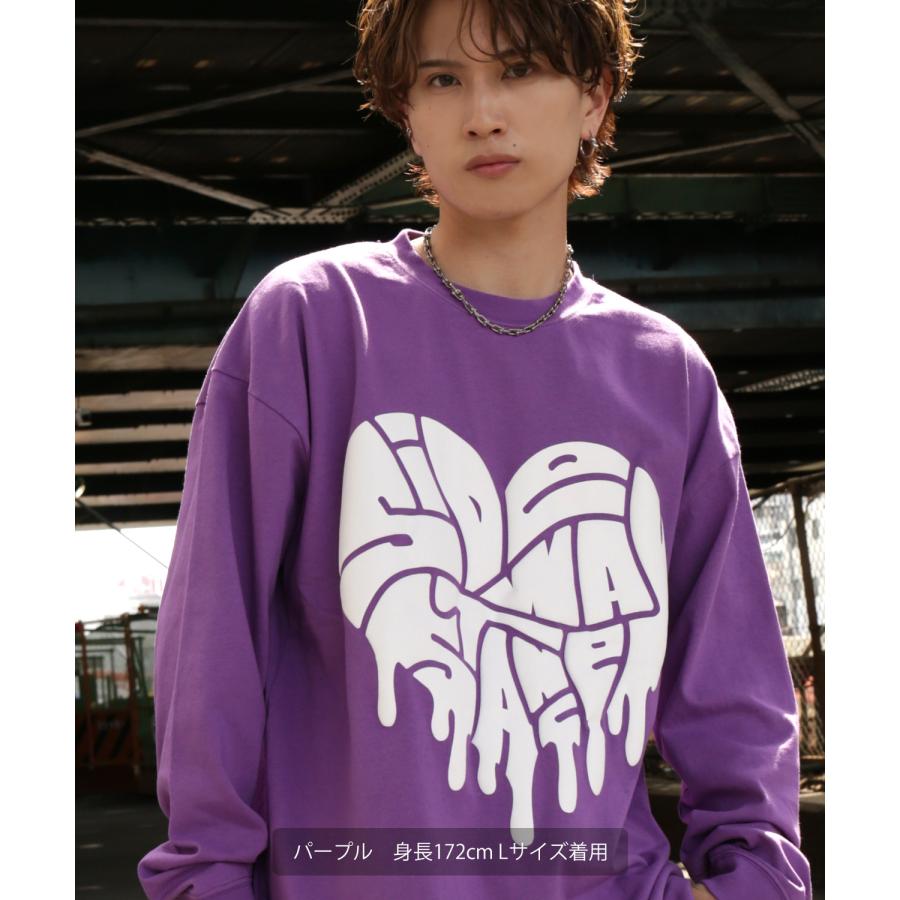 長袖Tシャツ メンズ SIDEWAY STANCE サイドウェイスタンス オリジナルプリント 発泡ハート グラフィック ロンT 大きめ アメカジ スケーター ストリート | improves | 16