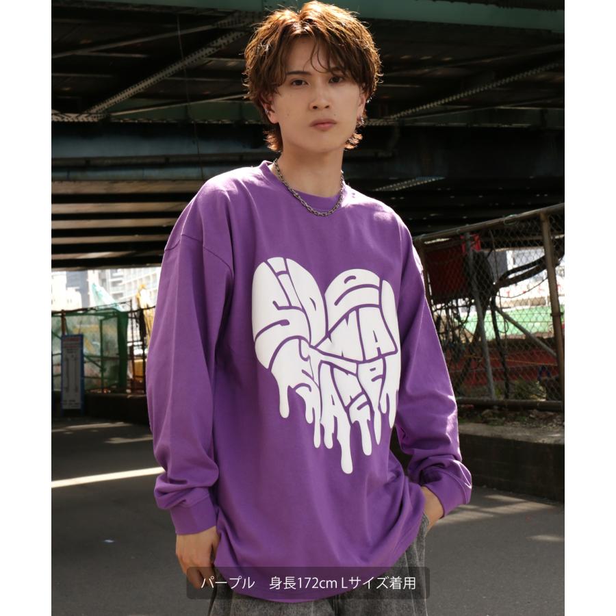 長袖Tシャツ メンズ SIDEWAY STANCE サイドウェイスタンス オリジナルプリント 発泡ハート グラフィック ロンT 大きめ アメカジ スケーター ストリート | improves | 17