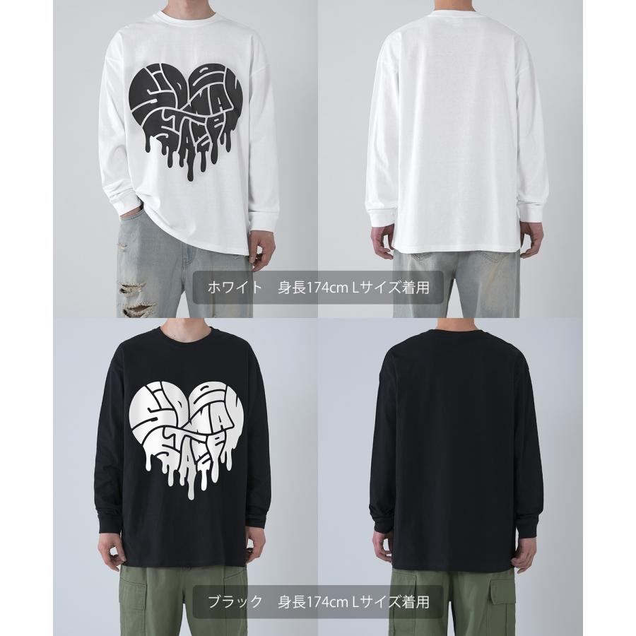 長袖Tシャツ メンズ SIDEWAY STANCE サイドウェイスタンス オリジナルプリント 発泡ハート グラフィック ロンT 大きめ アメカジ スケーター ストリート | improves | 19