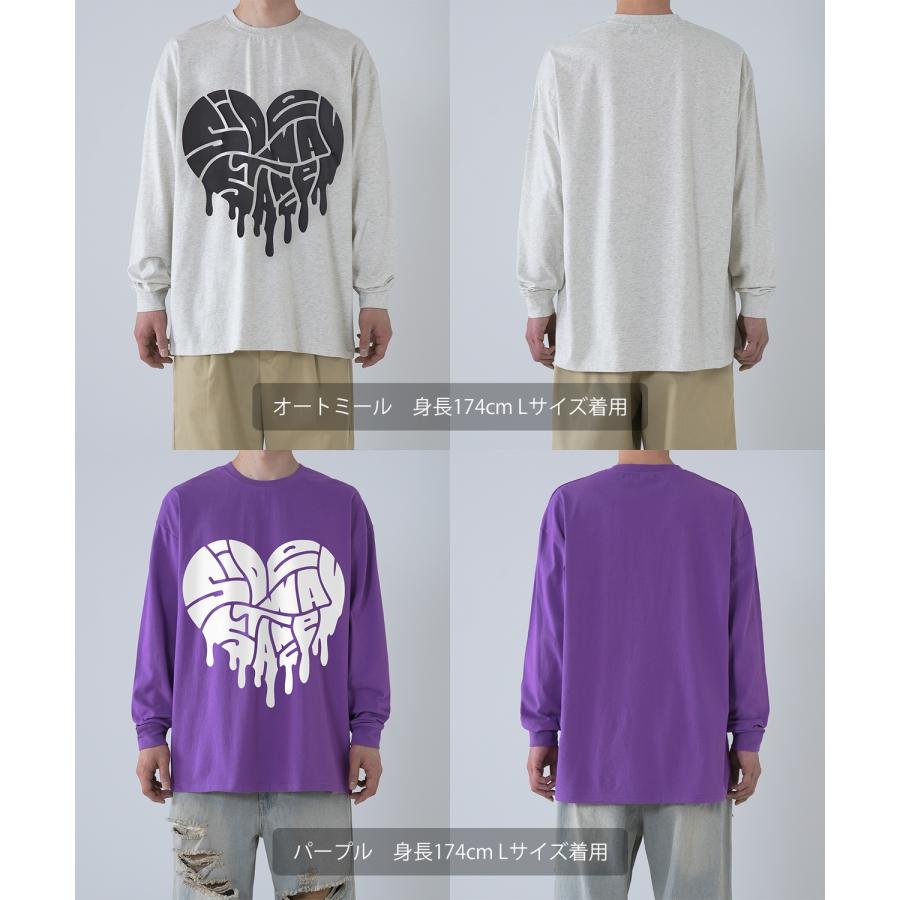 長袖Tシャツ メンズ SIDEWAY STANCE サイドウェイスタンス オリジナルプリント 発泡ハート グラフィック ロンT 大きめ アメカジ スケーター ストリート | improves | 20