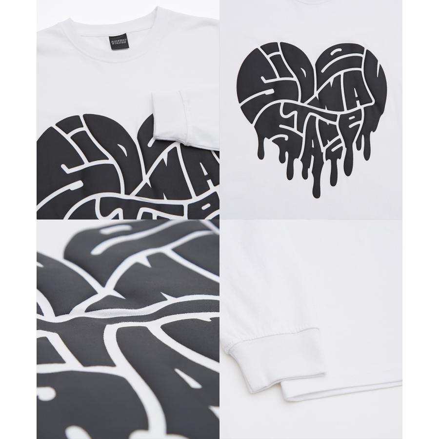 長袖Tシャツ メンズ SIDEWAY STANCE サイドウェイスタンス オリジナルプリント 発泡ハート グラフィック ロンT 大きめ アメカジ スケーター ストリート | improves | 23