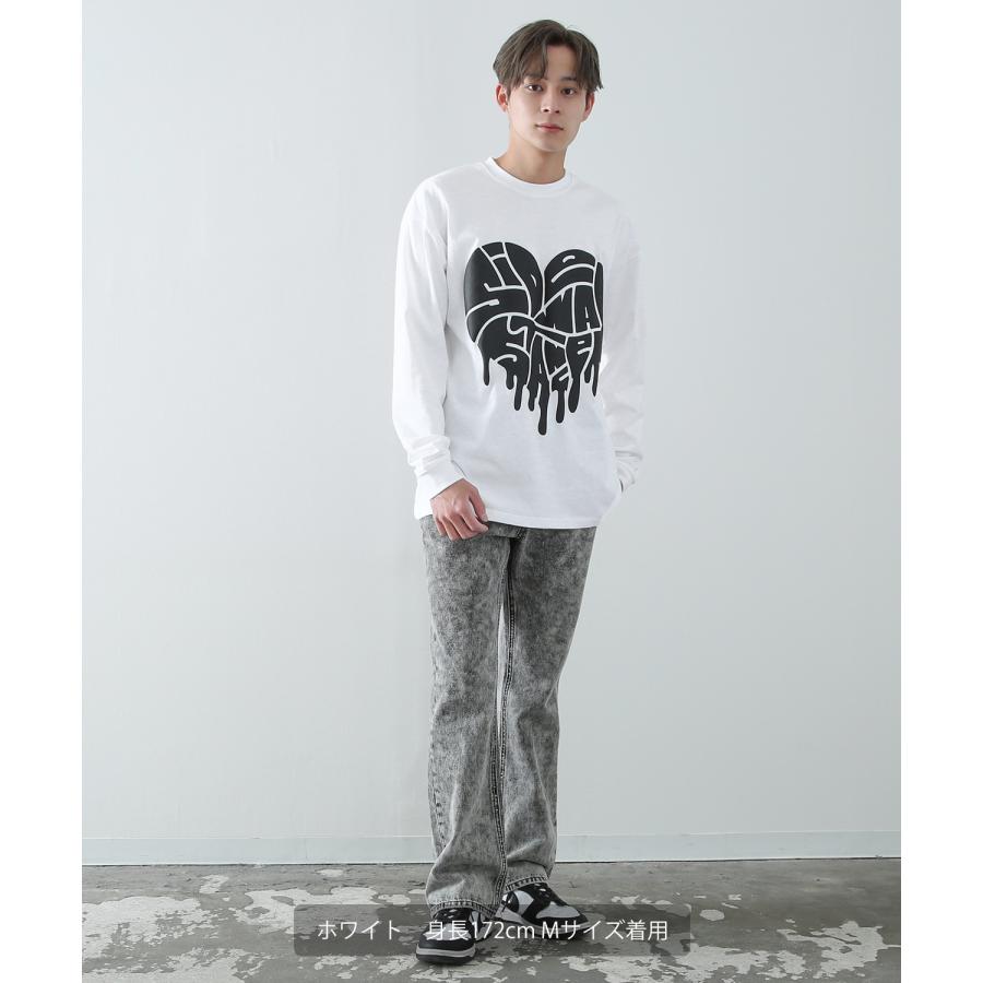 長袖Tシャツ メンズ SIDEWAY STANCE サイドウェイスタンス オリジナルプリント 発泡ハート グラフィック ロンT 大きめ アメカジ スケーター ストリート | improves | 07