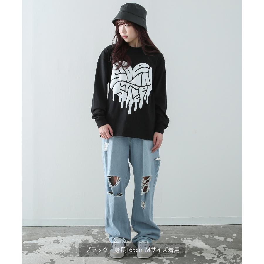 長袖Tシャツ メンズ SIDEWAY STANCE サイドウェイスタンス オリジナルプリント 発泡ハート グラフィック ロンT 大きめ アメカジ スケーター ストリート | improves | 11