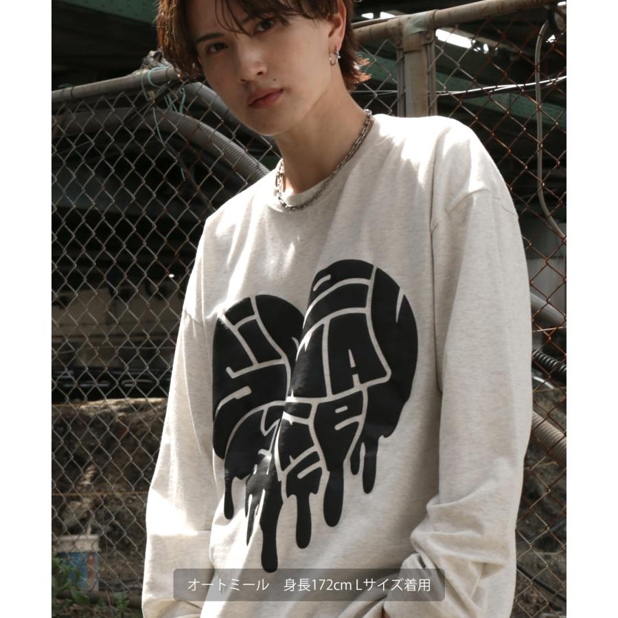 長袖Tシャツ メンズ SIDEWAY STANCE サイドウェイスタンス オリジナルプリント 発泡ハート グラフィック ロンT 大きめ アメカジ スケーター ストリート | improves | 12