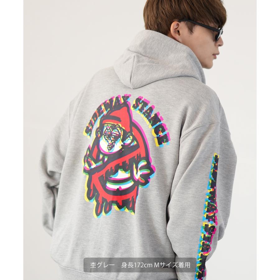 パーカー メンズ SIDEWAY STANCE サイドウェイスタンス オリジナルプリント グラフィック スウェット グリッチ NO WAY オーバーサイズ アメカジ カジュアル | improves | 14