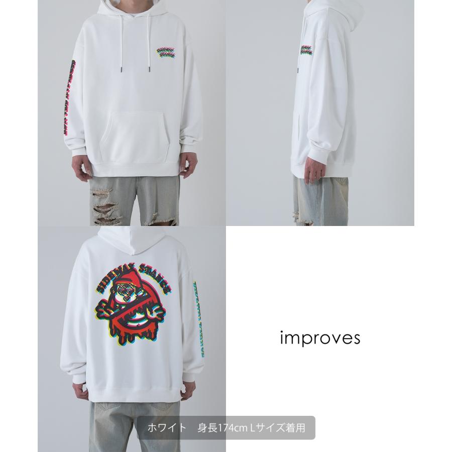 パーカー メンズ SIDEWAY STANCE サイドウェイスタンス オリジナルプリント グラフィック スウェット グリッチ NO WAY オーバーサイズ アメカジ カジュアル | improves | 17