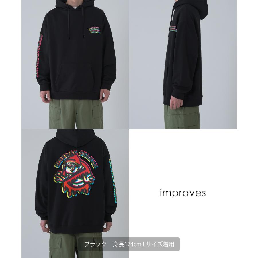 パーカー メンズ SIDEWAY STANCE サイドウェイスタンス オリジナルプリント グラフィック スウェット グリッチ NO WAY オーバーサイズ アメカジ カジュアル | improves | 18