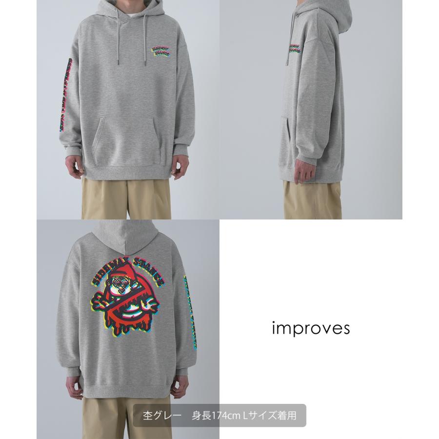 パーカー メンズ SIDEWAY STANCE サイドウェイスタンス オリジナルプリント グラフィック スウェット グリッチ NO WAY オーバーサイズ アメカジ カジュアル | improves | 19