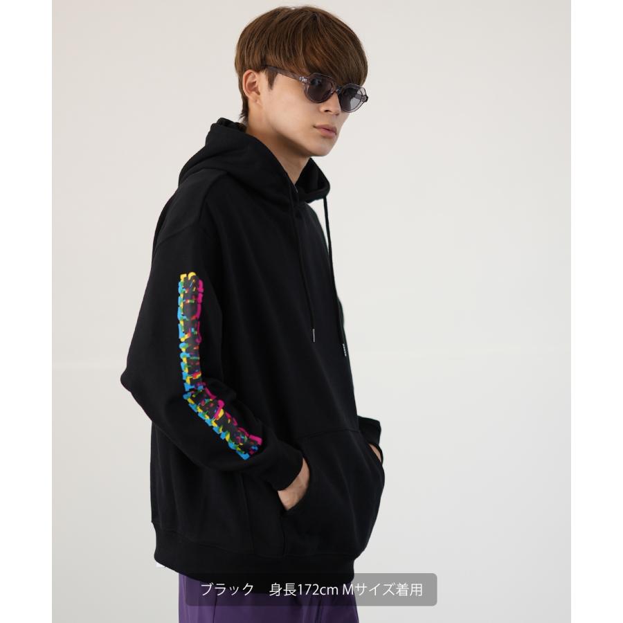パーカー メンズ SIDEWAY STANCE サイドウェイスタンス オリジナルプリント グラフィック スウェット グリッチ NO WAY オーバーサイズ アメカジ カジュアル | improves | 10