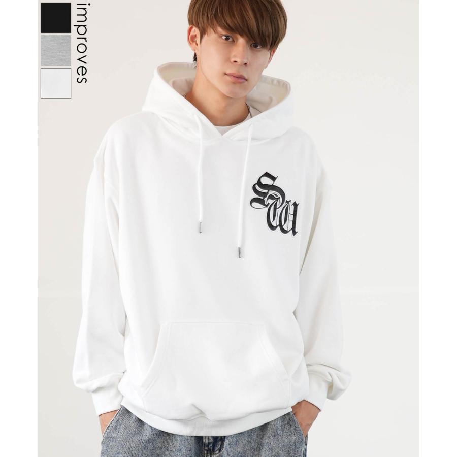 パーカー メンズ SIDEWAY STANCE サイドウェイスタンス オリジナル スウェット SW フォント 刺しゅう オーバーサイズ 大きめ アメカジ カジュアル | improves