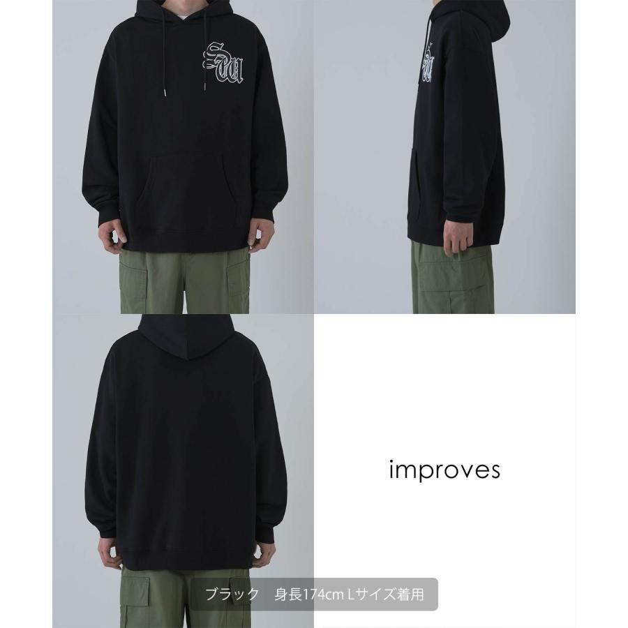 パーカー メンズ SIDEWAY STANCE サイドウェイスタンス オリジナル スウェット SW フォント 刺しゅう オーバーサイズ 大きめ アメカジ カジュアル | improves | 15