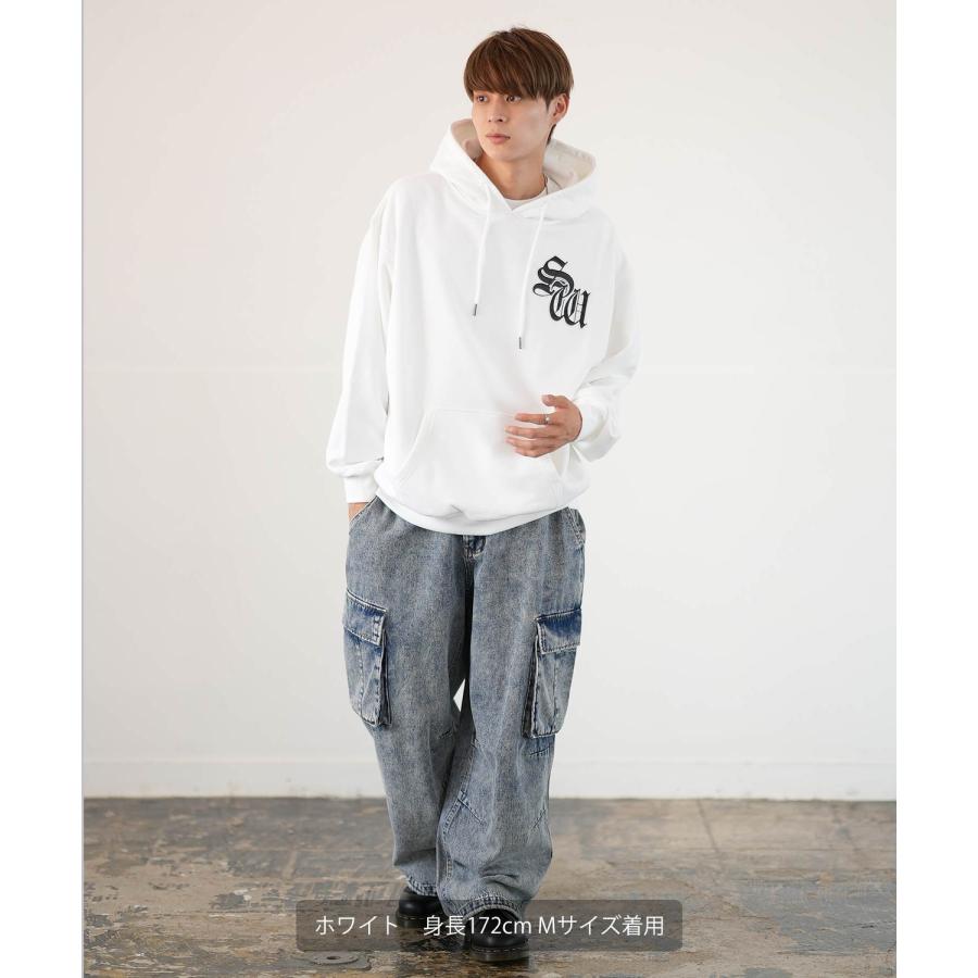 パーカー メンズ SIDEWAY STANCE サイドウェイスタンス オリジナル スウェット SW フォント 刺しゅう オーバーサイズ 大きめ アメカジ カジュアル | improves | 05