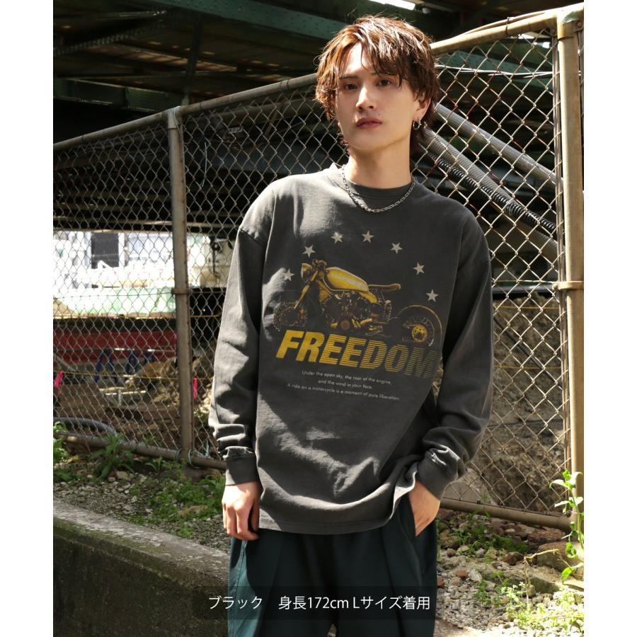 長袖Tシャツ メンズ SIDEWAY STANCE オリジナルプリント モーターサイクル ピグメント ロンT Tシャツ カットソー 大きめ アメカジ スケーター ストリート 古着 | improves | 06