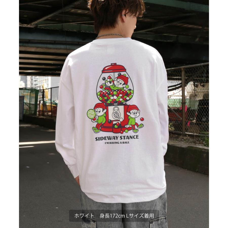 長袖Tシャツ メンズ SIDEWAY STANCE サイドウェイスタンス オリジナルプリント ガムボール グラフィック ロンT 大きめ アメカジ スケーター ストリート | improves | 05