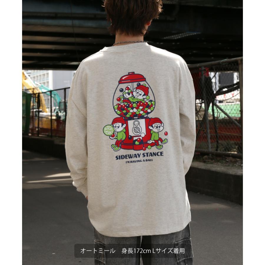 長袖Tシャツ メンズ SIDEWAY STANCE サイドウェイスタンス オリジナルプリント ガムボール グラフィック ロンT 大きめ アメカジ スケーター ストリート | improves | 09