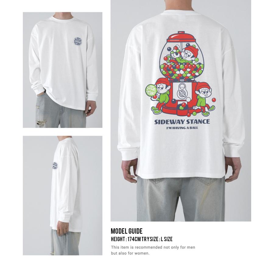 長袖Tシャツ メンズ SIDEWAY STANCE サイドウェイスタンス オリジナルプリント ガムボール グラフィック ロンT 大きめ アメカジ スケーター ストリート | improves | 10