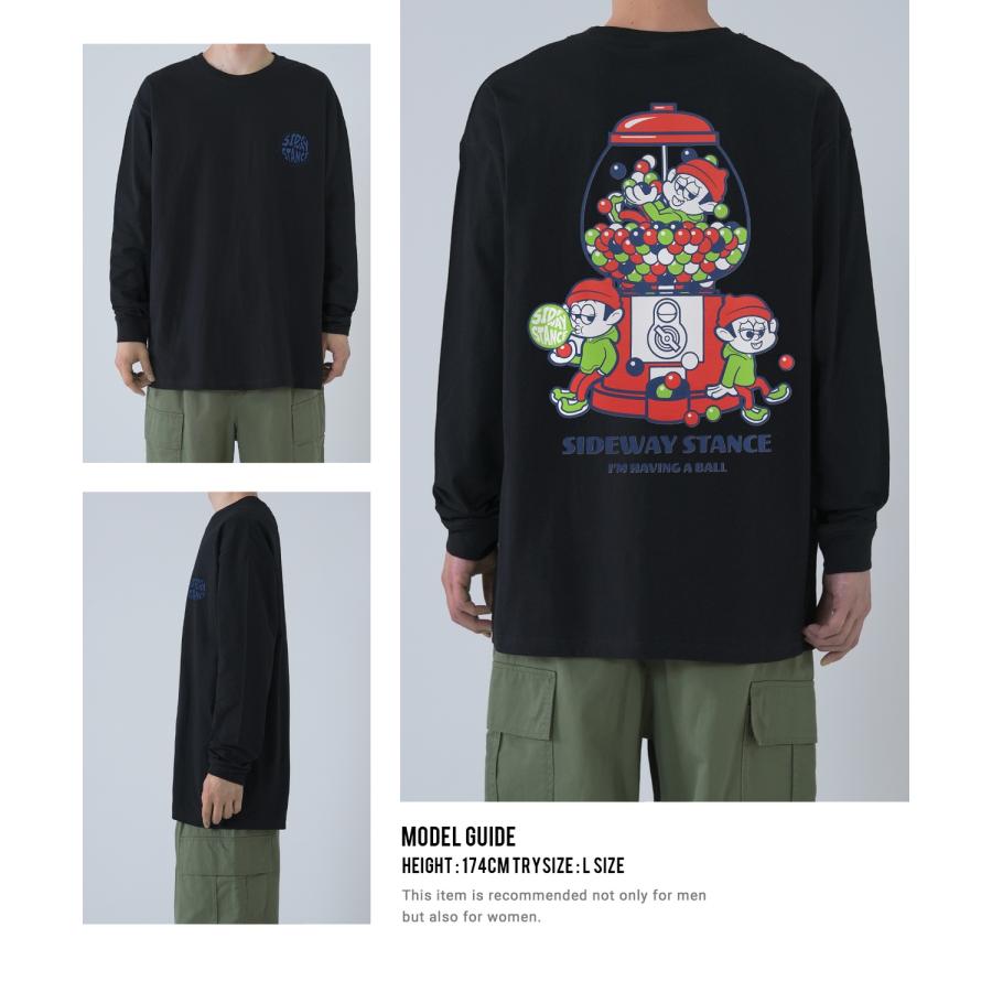長袖Tシャツ メンズ SIDEWAY STANCE サイドウェイスタンス オリジナルプリント ガムボール グラフィック ロンT 大きめ アメカジ スケーター ストリート | improves | 11