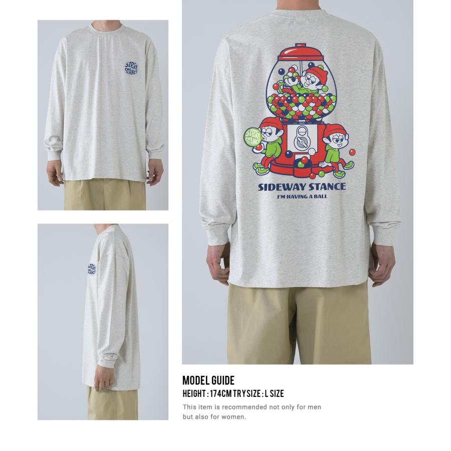長袖Tシャツ メンズ SIDEWAY STANCE サイドウェイスタンス オリジナルプリント ガムボール グラフィック ロンT 大きめ アメカジ スケーター ストリート | improves | 12