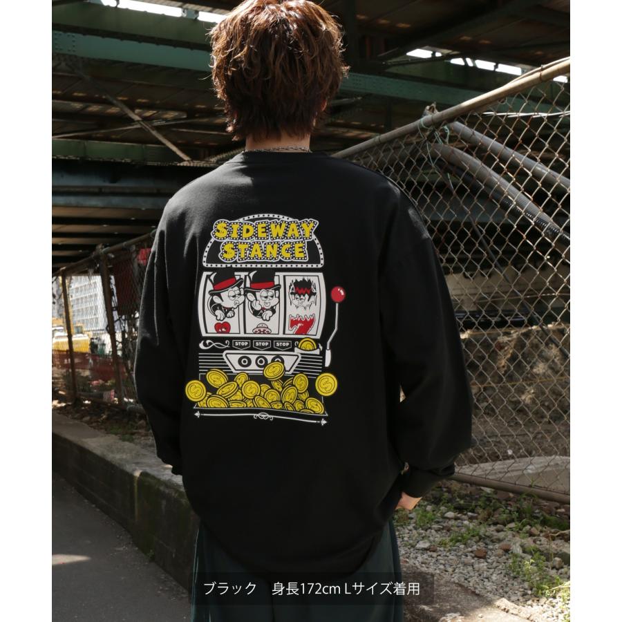 長袖Tシャツ メンズ SIDEWAY STANCE サイドウェイスタンス オリジナルプリント スロット グラフィック ロンT 大きめ アメカジ スケーター ストリート | improves | 05