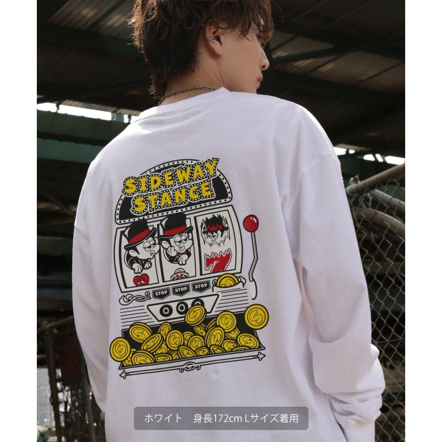 長袖Tシャツ メンズ SIDEWAY STANCE サイドウェイスタンス オリジナルプリント スロット グラフィック ロンT 大きめ アメカジ スケーター ストリート | improves | 07