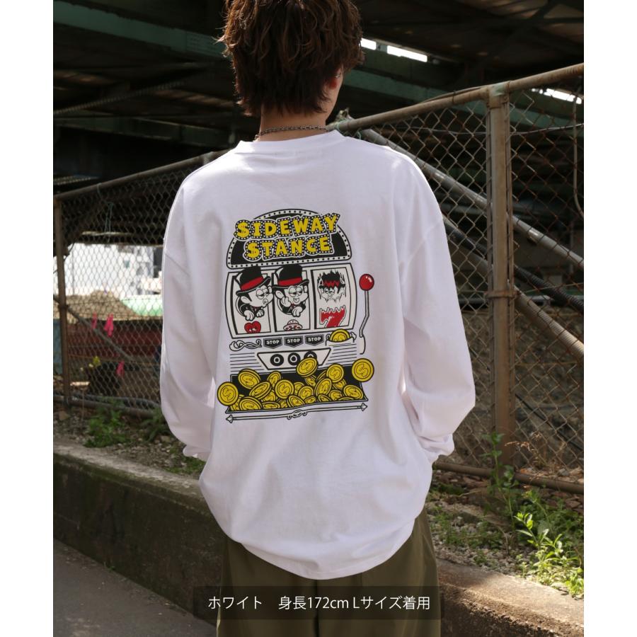長袖Tシャツ メンズ SIDEWAY STANCE サイドウェイスタンス オリジナルプリント スロット グラフィック ロンT 大きめ アメカジ スケーター ストリート | improves | 08