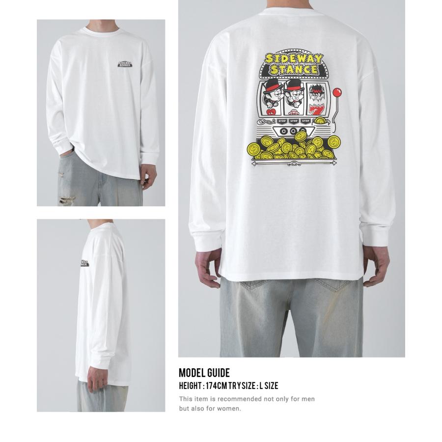 長袖Tシャツ メンズ SIDEWAY STANCE サイドウェイスタンス オリジナルプリント スロット グラフィック ロンT 大きめ アメカジ スケーター ストリート | improves | 12
