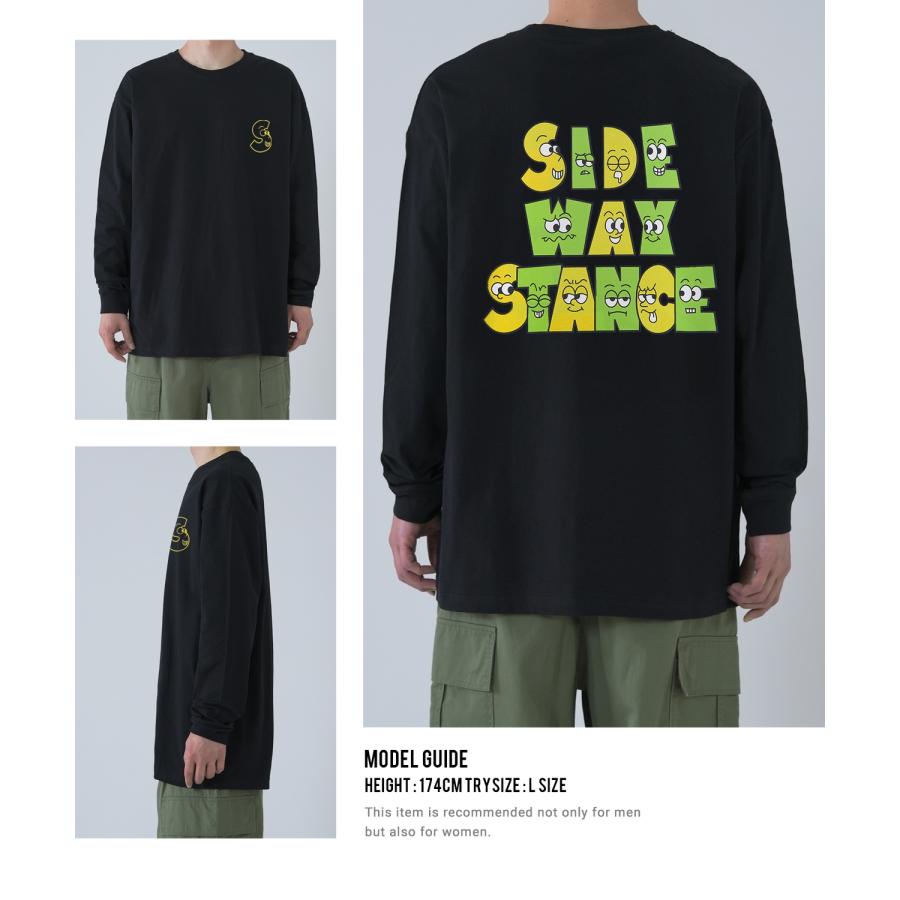 長袖Tシャツ メンズ SIDEWAY STANCE サイドウェイスタンス オリジナルプリント ロゴマスコット グラフィック ロンT 大きめ アメカジ スケーター ストリート | improves | 18