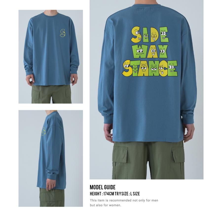 長袖Tシャツ メンズ SIDEWAY STANCE サイドウェイスタンス オリジナルプリント ロゴマスコット グラフィック ロンT 大きめ アメカジ スケーター ストリート | improves | 19