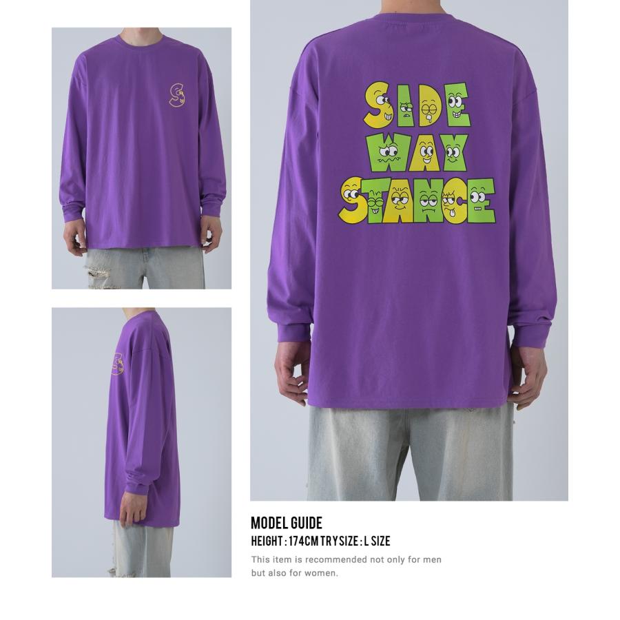 長袖Tシャツ メンズ SIDEWAY STANCE サイドウェイスタンス オリジナルプリント ロゴマスコット グラフィック ロンT 大きめ アメカジ スケーター ストリート | improves | 20