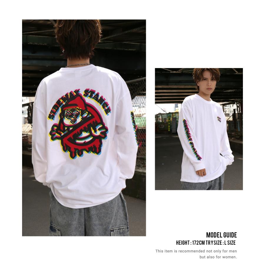 長袖Tシャツ メンズ SIDEWAY STANCE サイドウェイスタンス オリジナルプリント グリッチ NO WAY グラフィック ロンT 大きめ アメカジ スケーター ストリート | improves | 07