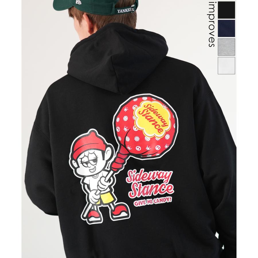 パーカー メンズ SIDEWAY STANCE サイドウェイスタンス オリジナルプリント グラフィック スウェット キャンディボーイ オーバーサイズ アメカジ カジュアル | improves