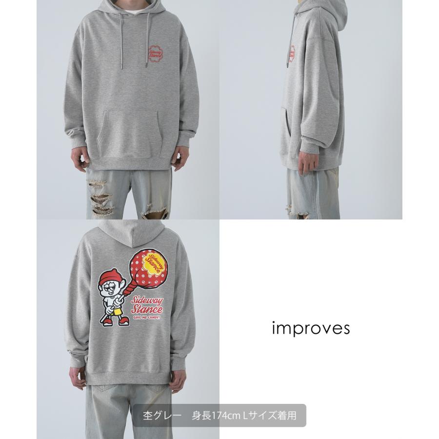 パーカー メンズ SIDEWAY STANCE サイドウェイスタンス オリジナルプリント グラフィック スウェット キャンディボーイ オーバーサイズ アメカジ カジュアル | improves | 20