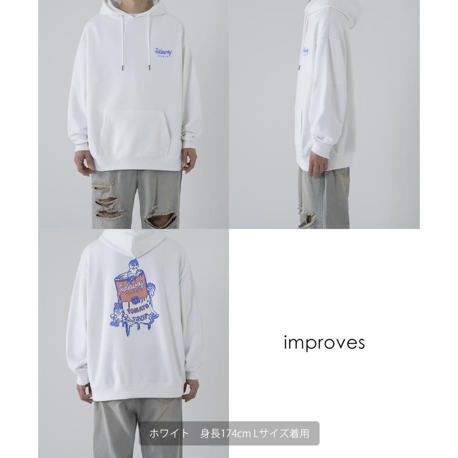 パーカー メンズ SIDEWAY STANCE サイドウェイスタンス オリジナルプリント グラフィック スウェット トマト缶 ボーイ オーバーサイズ アメカジ カジュアル | improves | 18