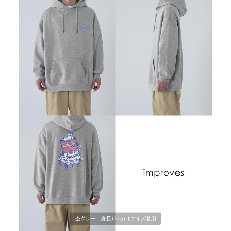 パーカー メンズ SIDEWAY STANCE サイドウェイスタンス オリジナルプリント グラフィック スウェット トマト缶 ボーイ オーバーサイズ アメカジ カジュアル | improves | 20