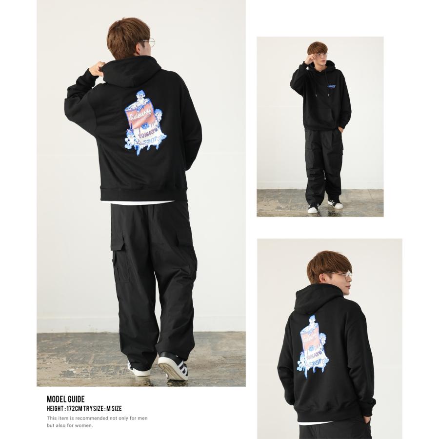 パーカー メンズ SIDEWAY STANCE サイドウェイスタンス オリジナルプリント グラフィック スウェット トマト缶 ボーイ オーバーサイズ アメカジ カジュアル | improves | 10