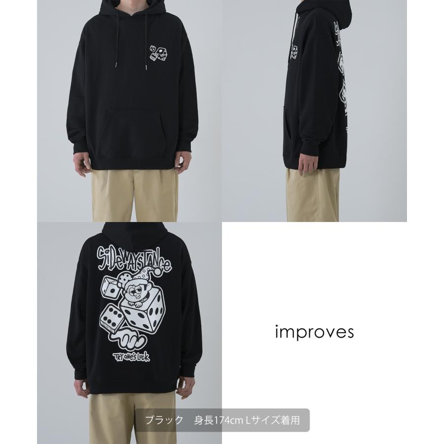 パーカー メンズ SIDEWAY STANCE サイドウェイスタンス オリジナルプリント グラフィック スウェット ダイス タギング オーバーサイズ アメカジ カジュアル | improves | 19