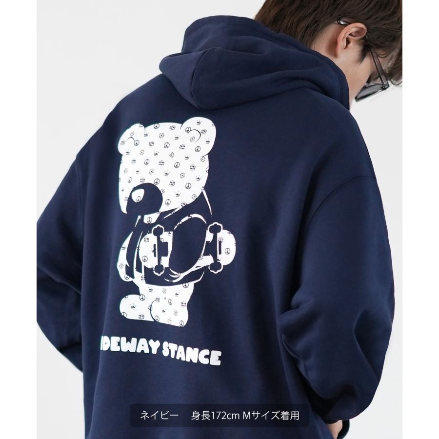 パーカー メンズ SIDEWAY STANCE サイドウェイスタンス オリジナルプリント グラフィック スウェット モノグラムベア オーバーサイズ アメカジ カジュアル | improves | 15