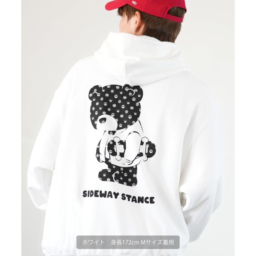 パーカー メンズ SIDEWAY STANCE サイドウェイスタンス オリジナルプリント グラフィック スウェット モノグラムベア オーバーサイズ アメカジ カジュアル | improves | 06