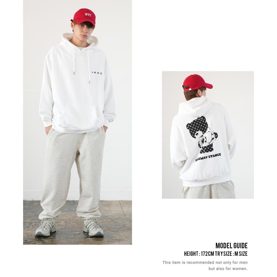 パーカー メンズ SIDEWAY STANCE サイドウェイスタンス オリジナルプリント グラフィック スウェット モノグラムベア オーバーサイズ アメカジ カジュアル | improves | 07