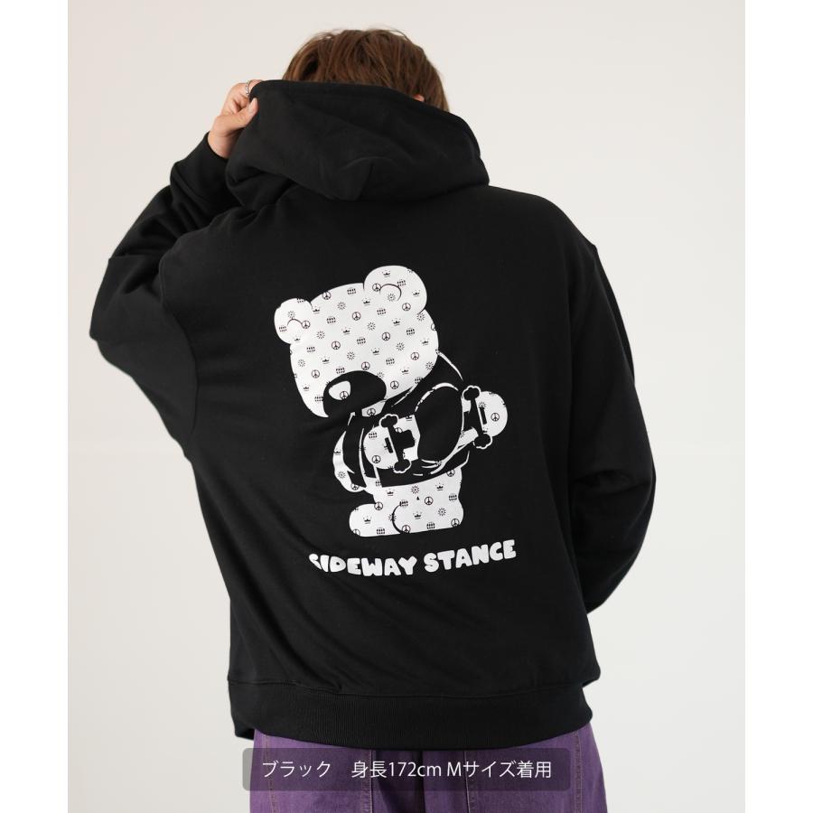 パーカー メンズ SIDEWAY STANCE サイドウェイスタンス オリジナルプリント グラフィック スウェット モノグラムベア オーバーサイズ アメカジ カジュアル | improves | 09