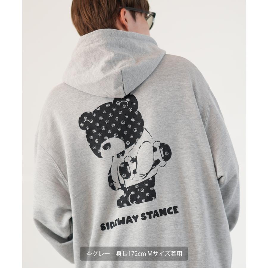 パーカー メンズ SIDEWAY STANCE サイドウェイスタンス オリジナルプリント グラフィック スウェット モノグラムベア オーバーサイズ アメカジ カジュアル | improves | 12