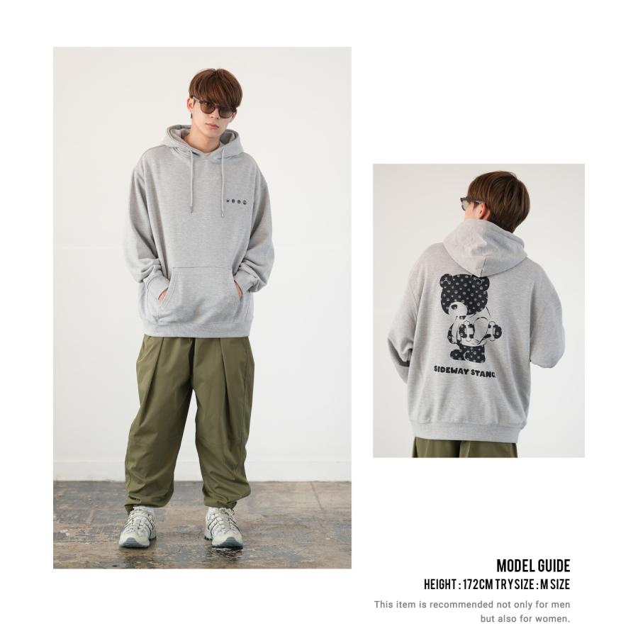 パーカー メンズ SIDEWAY STANCE サイドウェイスタンス オリジナルプリント グラフィック スウェット モノグラムベア オーバーサイズ アメカジ カジュアル | improves | 13