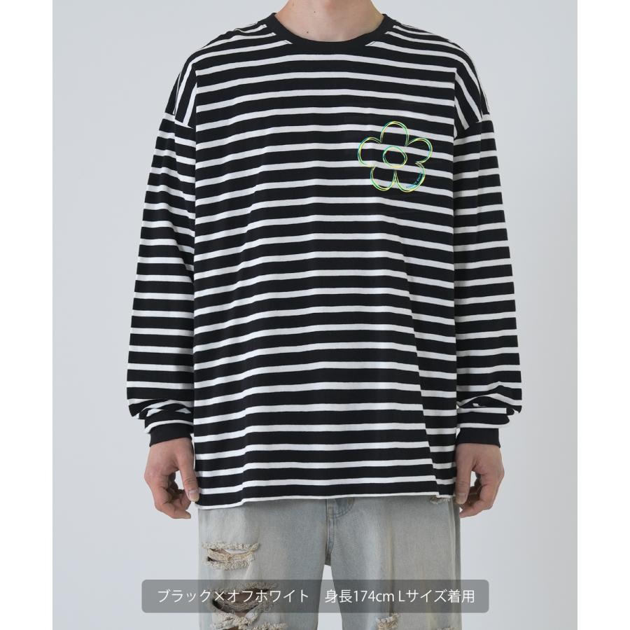 長袖Tシャツ メンズ  SIDEWAY STANCE サイドウェイスタンス オリジナルプリント フラワー ロンT ボーダーTシャツ カットソー  スケーター | improves | 12