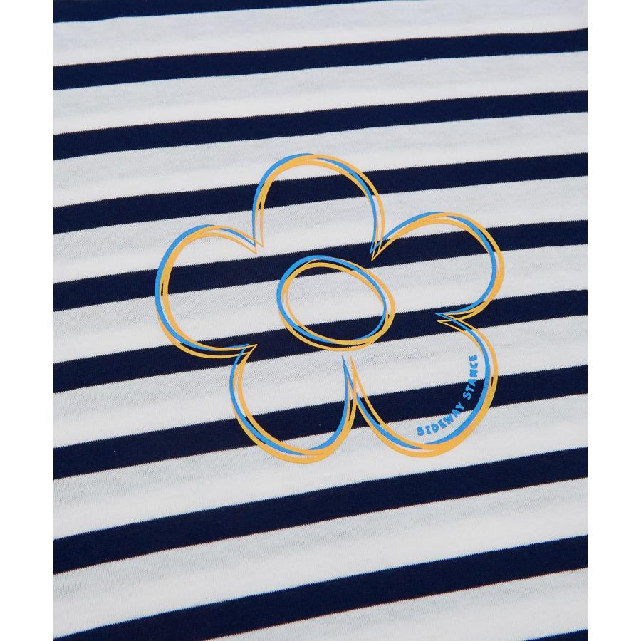 長袖Tシャツ メンズ  SIDEWAY STANCE サイドウェイスタンス オリジナルプリント フラワー ロンT ボーダーTシャツ カットソー  スケーター | improves | 20