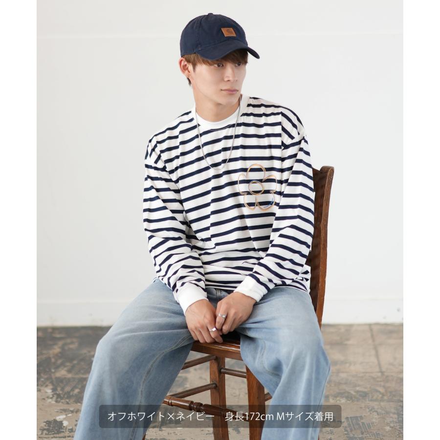 長袖Tシャツ メンズ  SIDEWAY STANCE サイドウェイスタンス オリジナルプリント フラワー ロンT ボーダーTシャツ カットソー  スケーター | improves | 03