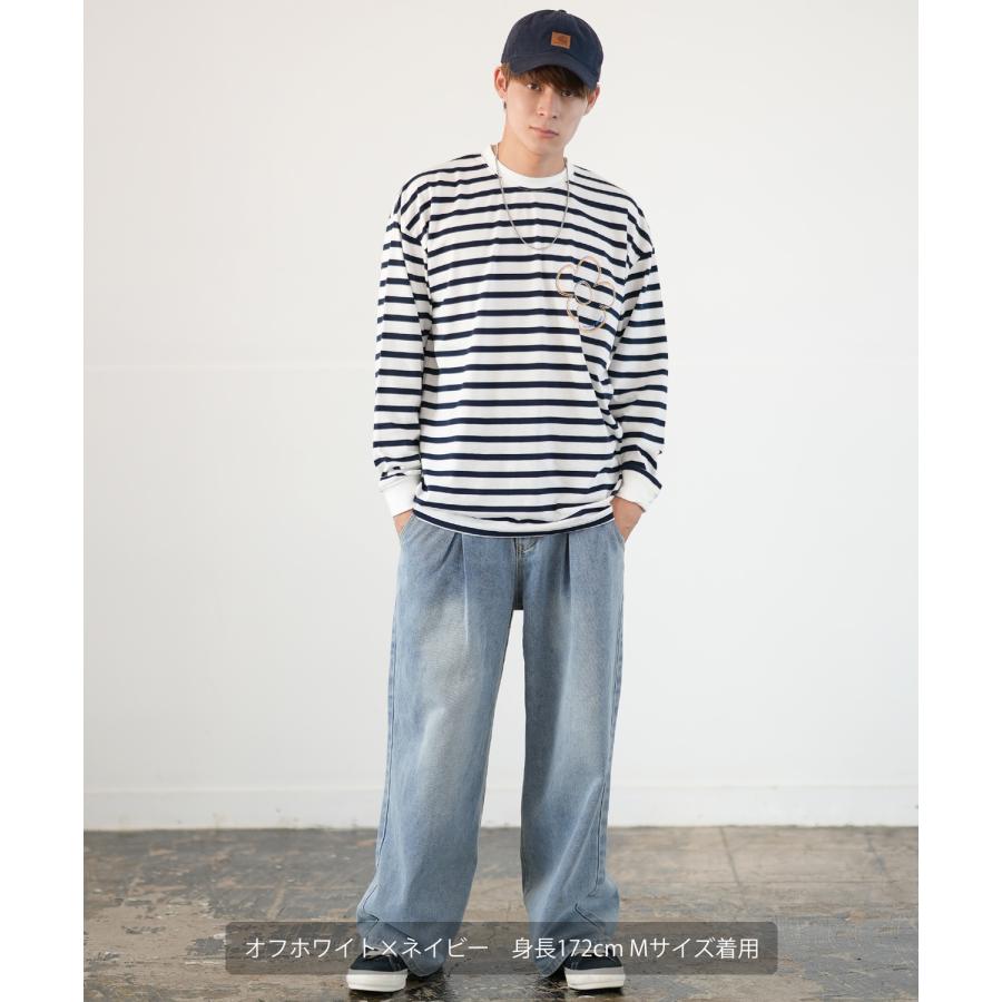 長袖Tシャツ メンズ  SIDEWAY STANCE サイドウェイスタンス オリジナルプリント フラワー ロンT ボーダーTシャツ カットソー  スケーター | improves | 05