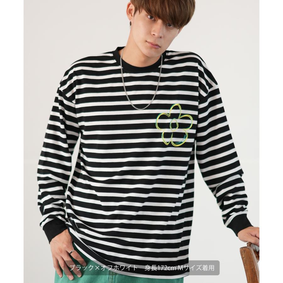 長袖Tシャツ メンズ  SIDEWAY STANCE サイドウェイスタンス オリジナルプリント フラワー ロンT ボーダーTシャツ カットソー  スケーター | improves | 06